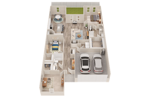 Floor plan for 3 beds, 2 baths, 1769 sqft